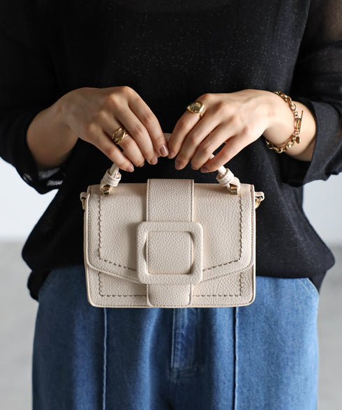 【雑誌掲載】2WAYスクエアバックルショルダーバッグ 12-1091